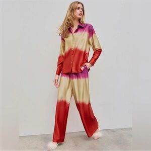 AKIRA Red and Purple Satin set